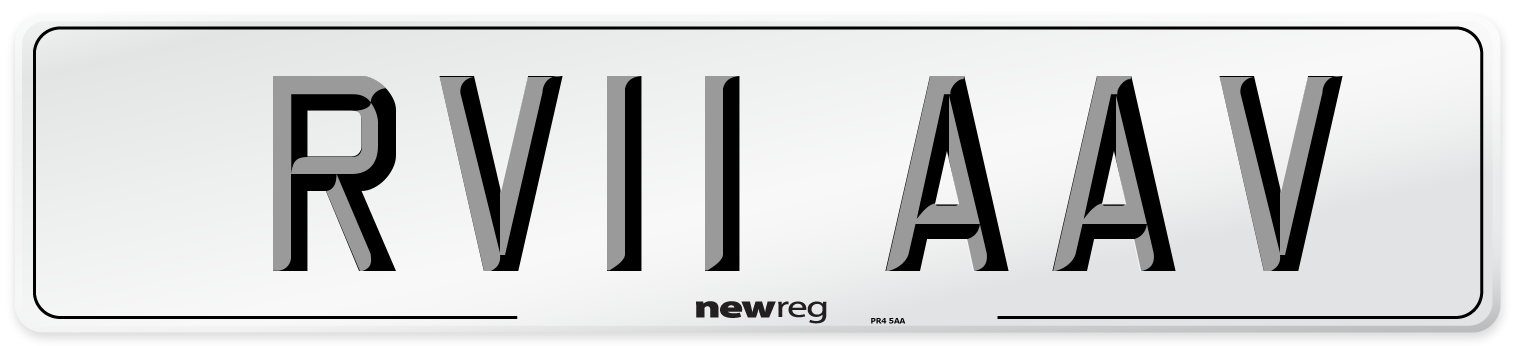 RV11 AAV Number Plate from New Reg